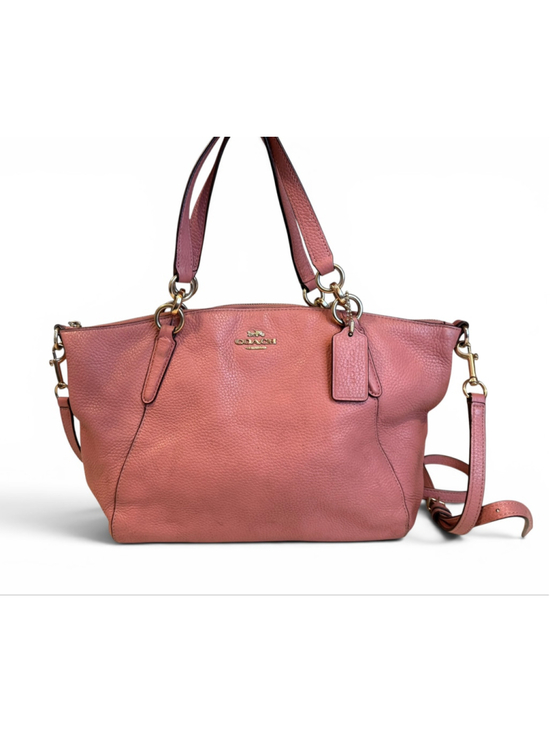Coach Handbags - Coach F31077 Pink Pebbled Leather Crossbody Satchel Tote Purse Shoulder Bag 2018